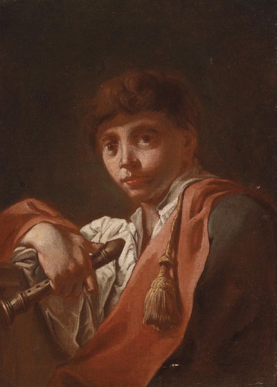 Boy with a Flute by Domenico Maggiotto